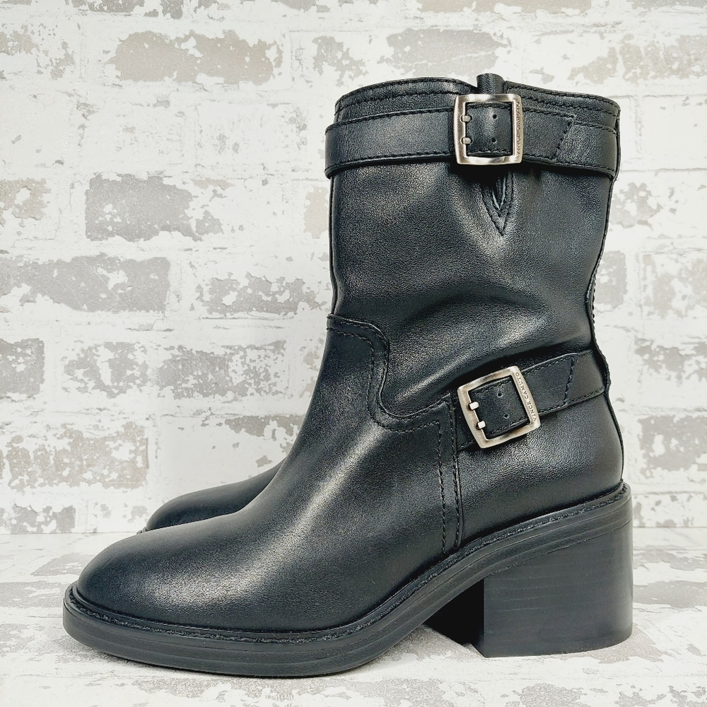 Vince Camuto Black Combat & Moto Boots